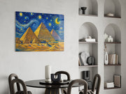 Pyramids of Giza Van Gogh Style Glass Wall Art