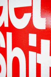 3D Relief Painting – Get Shit Done – White Typography – Red Background