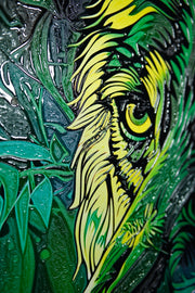 Neon Canopy Alpha – Tableau en relief 3D avec néon et jungle