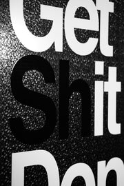 Peinture en relief 3D – Get It Done – « Sh » caché – Déclaration brillante
