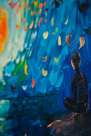 Lunar Serenade – 3D Relief Painting with Moonlight and Blue Tones