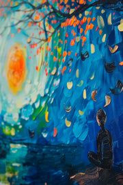 Lunar Serenade – 3D Relief Painting with Moonlight and Blue Tones