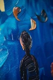 Lunar Serenade – 3D Relief Painting with Moonlight and Blue Tones