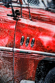 3D Relief Painting – Classic Red Convertible – Red, Black & White – Luxury Wall Decor
