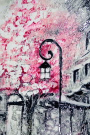 Paris in Bloom – 3D-Reliefbild mit Paris und Blüten