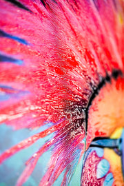 Electric Flamingo Groove — 3D-haptische, geprägte Hochglanz-Luxus-Wandkunst
