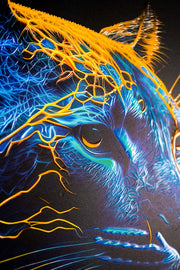 Neon Panther Pulse – 3D Relief Painting with Neon Panther and Electric Colors