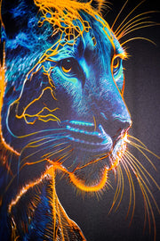 Neon Panther Pulse – 3D Relief Painting with Neon Panther and Electric Colors