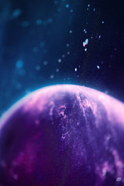 3D-Reliefbild – Baum unter einem magentafarbenen Mond – Violett, Pink & Blau – Luxuriöse Wanddekoration