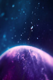 3D-Reliefbild – Baum unter einem magentafarbenen Mond – Violett, Pink & Blau – Luxuriöse Wanddekoration