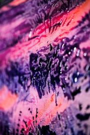 Lavender Sunset Tree – 3D-Reliefbild mit Lavendelfeld und Sonnenuntergang
