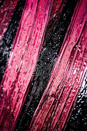 Magenta Midnight Frond – Peinture en relief 3D avec feuille tropicale