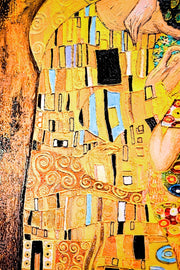 3D-Reliefgemälde Golden Embrace Reverie – Goldene Kunst – Luxuriöse Wanddekoration