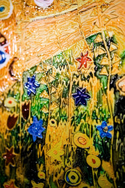 3D-Reliefgemälde Golden Embrace Reverie – Goldene Kunst – Luxuriöse Wanddekoration