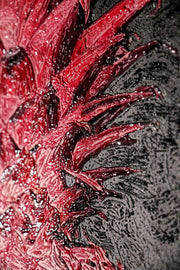 Peinture en relief 3D – Ananas rose néon – Noir & rose – Décoration murale de luxe