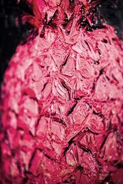 Peinture en relief 3D – Ananas rose néon – Noir & rose – Décoration murale de luxe
