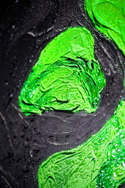 3D-Reliefgemälde – Smaragdgrünes Porträt – Schwarz & Grün – Luxuriöse Wanddekoration