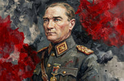 3D-Reliefbild Atatürk – Rot, Weiß & Gold – Wanddekoration