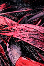 3D Relief Painting – Deep Red Lilies – Black & Red – Luxury Wall Decor