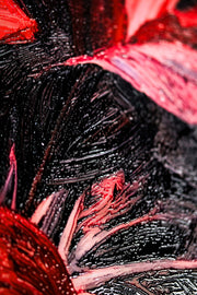 3D Relief Painting – Deep Red Lilies – Black & Red – Luxury Wall Decor