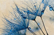 Sapphire Dew Dandelion – 3D Relief Painting with Blue Dew and Dandelion