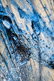 Sapphire Dew Dandelion – 3D Relief Painting with Blue Dew and Dandelion