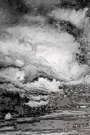 3D-Reliefbild – Rotes Boot an der Küste – Schwarz, Weiß & Rot – Luxuriöse Wanddekoration