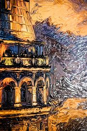 3D-Reliefbild Galata Sunset Sentinel – Galata-Turm bei Sonnenuntergang – Luxuriöse Wanddekoration