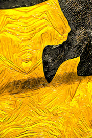 3D-Reliefbild Golden Savannah Sentinel – Nashorn – Luxuriöse Wanddekoration