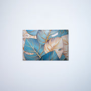 3D Relief Painting – Golden Monstera on Turquoise Background – Teal & Gold – Luxury Wall Decor