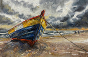 Weathered Shoreline Sentinel – Luxuriöse 3D-Relief-Wandkunst mit Hochglanz-Finish