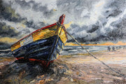 Weathered Shoreline Sentinel – Luxuriöse 3D-Relief-Wandkunst mit Hochglanz-Finish