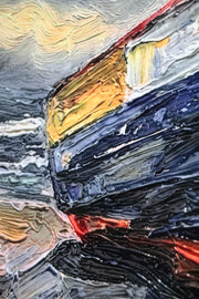 Weathered Shoreline Sentinel – Luxuriöse 3D-Relief-Wandkunst mit Hochglanz-Finish
