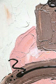 Mocha & Rose Abstract Stack – 3D Relief Painting with Earth Tones