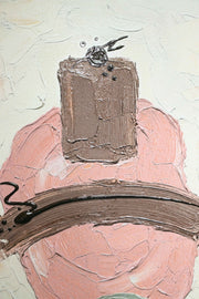 Mocha & Rose Abstract Stack – 3D Relief Painting with Earth Tones
