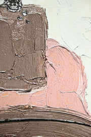 Mocha & Rose Abstract Stack – 3D Relief Painting with Earth Tones