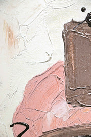 Mocha & Rose Abstract Stack – 3D Relief Painting with Earth Tones