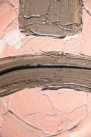 Mocha & Rose Abstract Stack – 3D Relief Painting with Earth Tones