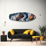Lava Geode Abstract Glass Wall Art.