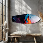 Midnight Bloom Abstract Paint Glass Wall Art.