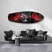Brutal Warrior Bloody Portrait Glass Wall Art.