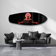 Anime Demon King Red Halo Glass Wall Art.