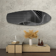 Black and White Op Art Stripes Glass Wall Art.