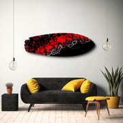 Red and Black Street Graffiti Glass Wall Art.