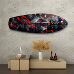 Samurai Katana with Cherry Blossoms Glass Wall Art.