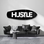 Hustle Typography Motivational Glass Wall Art.