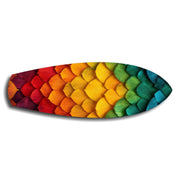 Rainbow Layered Leaves Abstract Glass Wall Art.