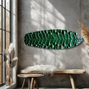 Emerald Crocodile Skin Glass Wall Art.