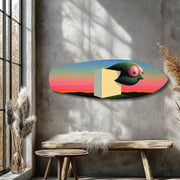 Surreal Bird Cube Sunset Glass Wall Art.