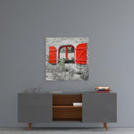 Vierkant Glasschilderij Rood window